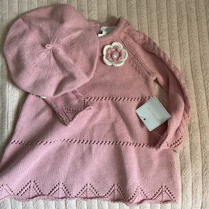 3-6 month sweater with hat. Can fit a 9-12 mnth girl